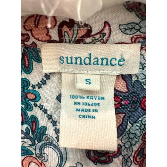 SUNDANCE | Floral Pintuck Blouse Boho Long Sleeve Lightweight Top | Size Small - Picture 5 of 6